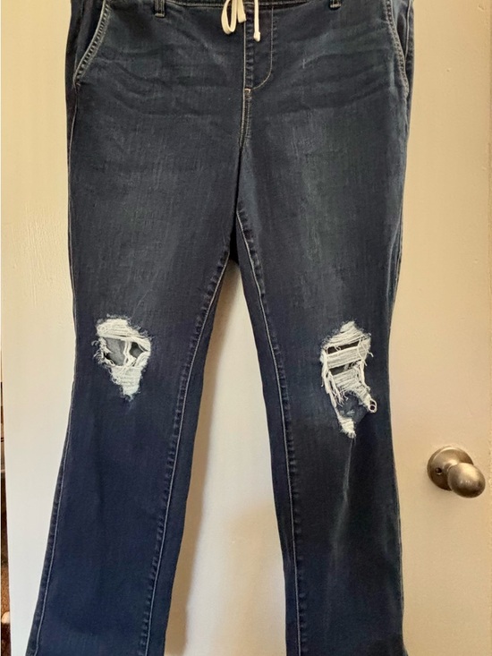 torrid Denim - torrid Feel The Fit Dark Blue Distressed Straight Leg Jeans